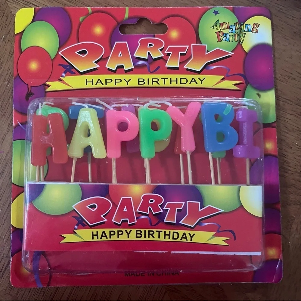 4 nwt bundle lot happy birthday candles 4 sets 3”H multicolored party